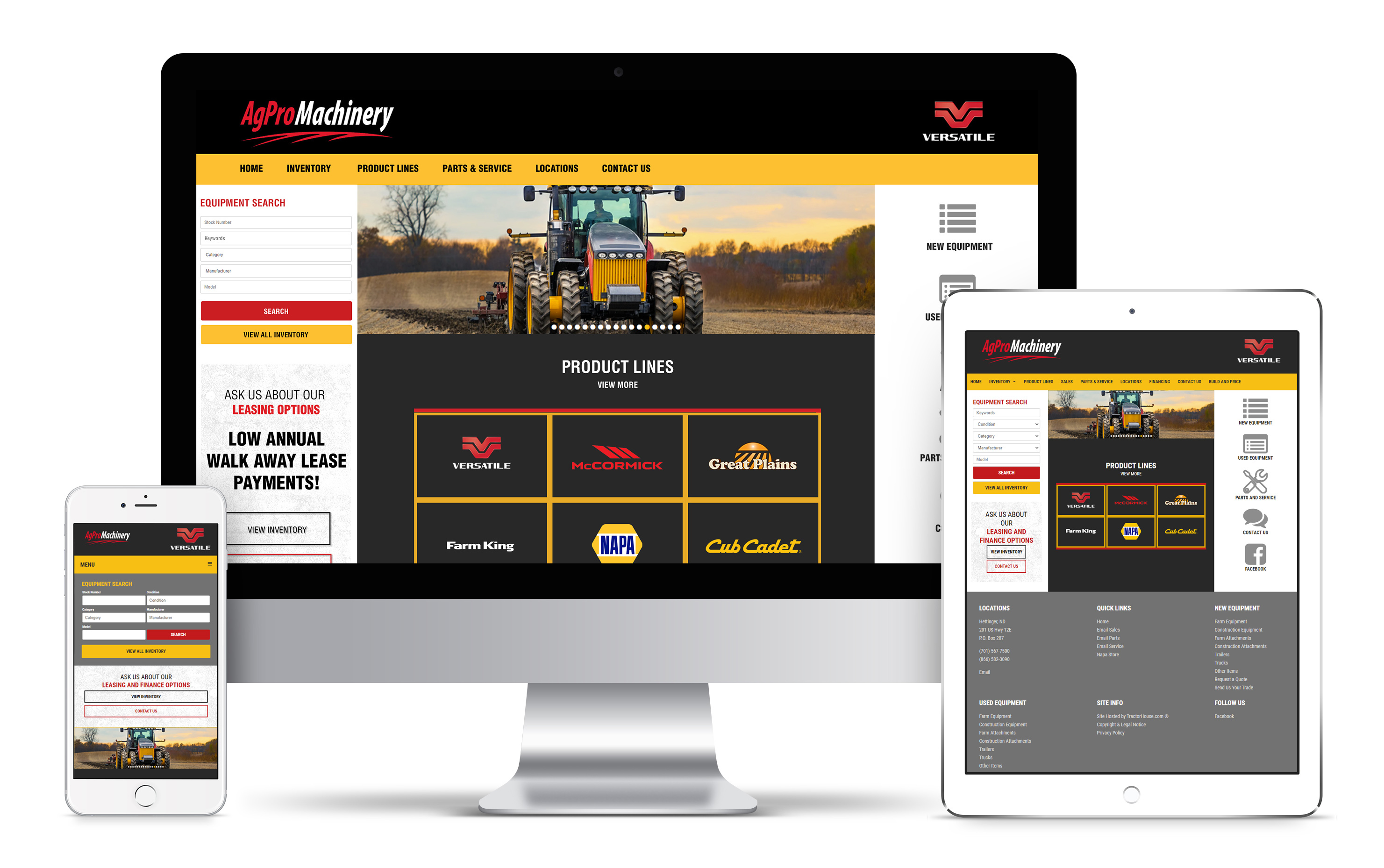 AgPro Machinery Web Design Work