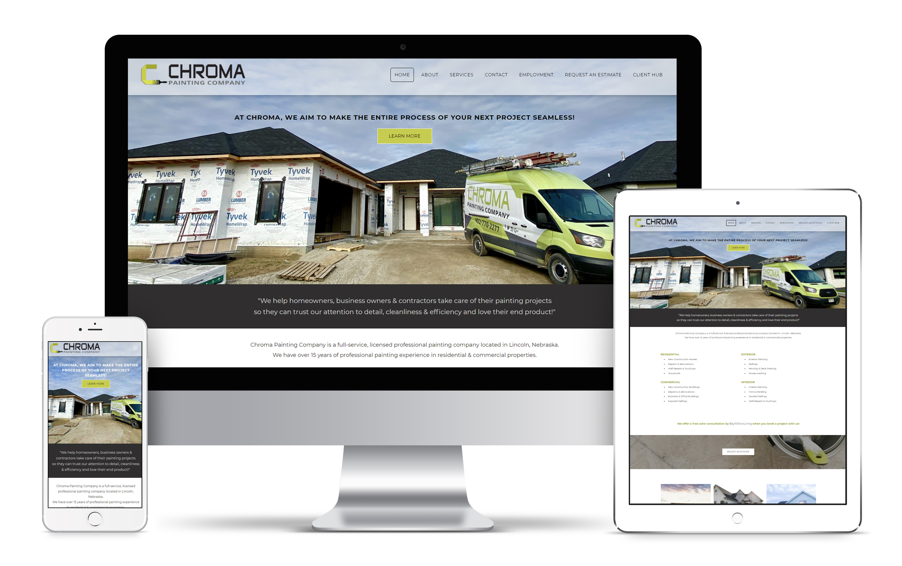 Chroma Painting Company Web Design Work