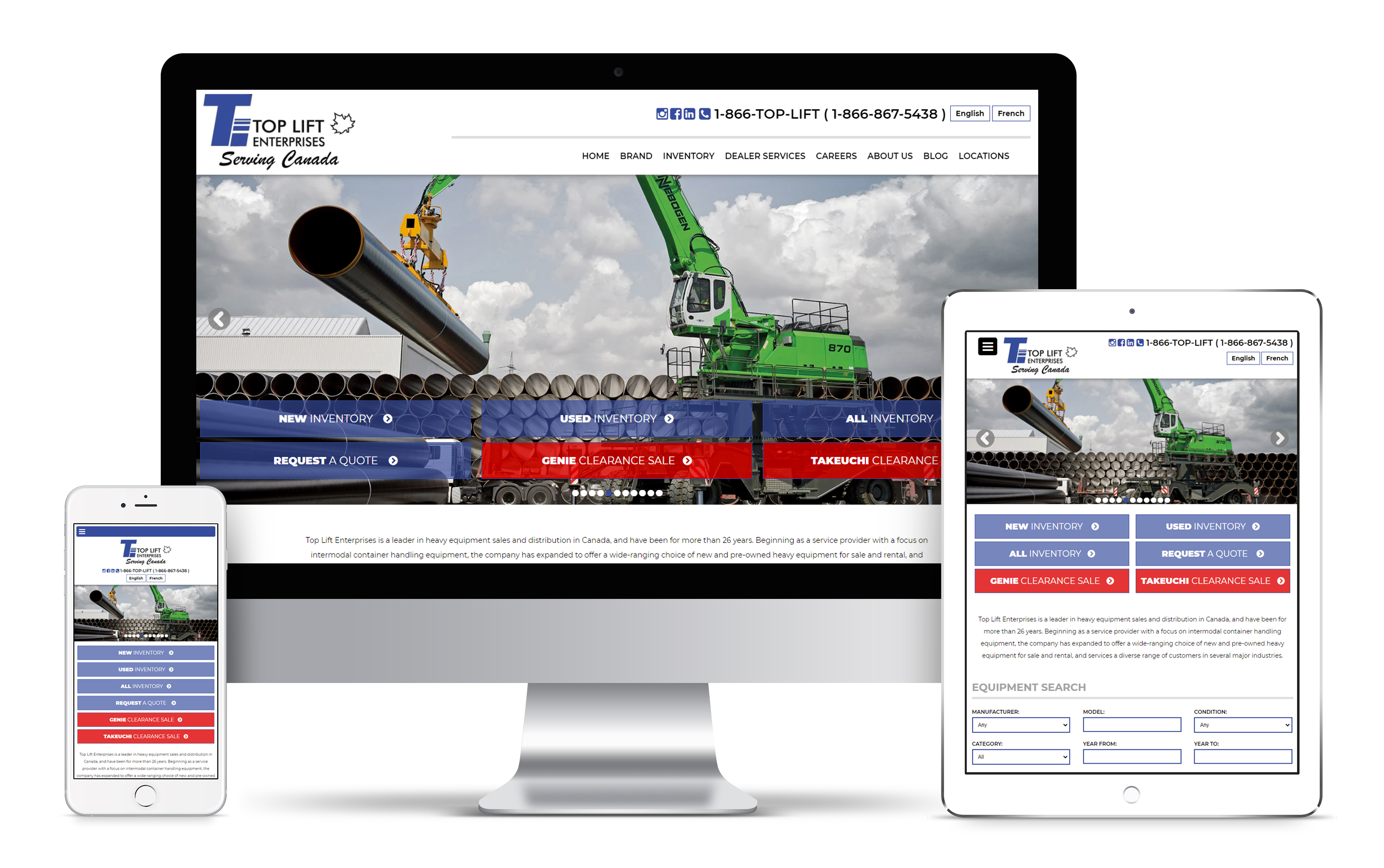 Toplift Web Design Work